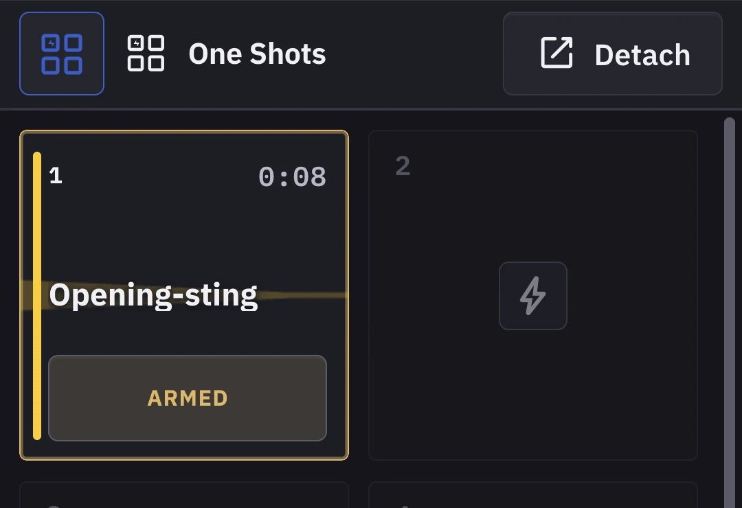 DonWells Cue Show Mode with a One Shot cell explicitly armed